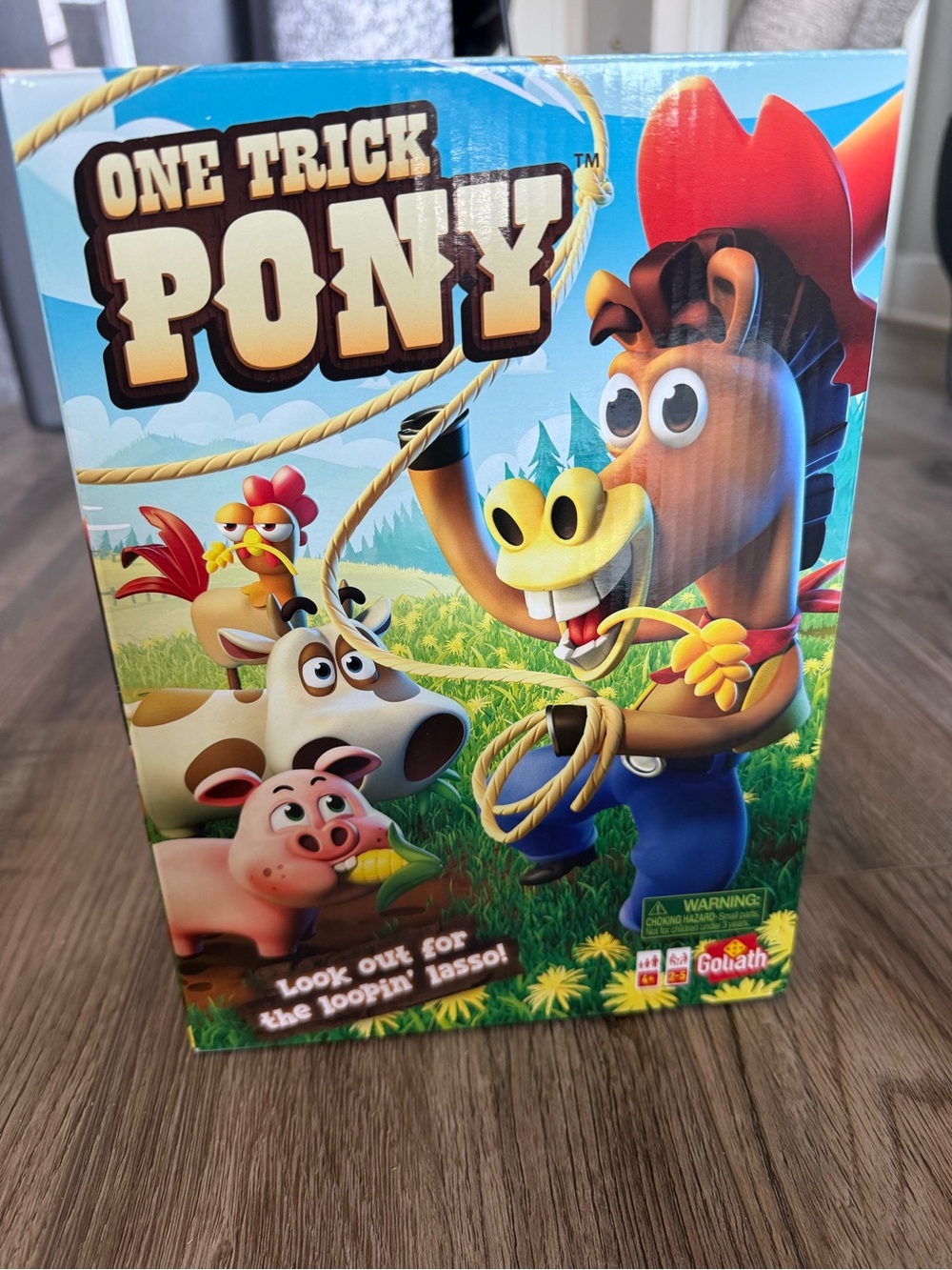 One Trick Pony Kids Game - Colorful Farm Animal Action (Blue & Red)